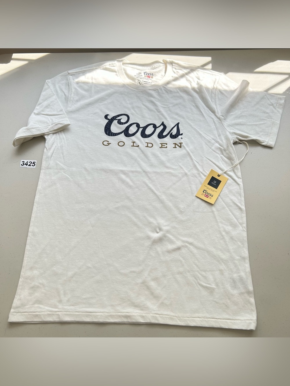 Brixton Coors T Shirt Small Off White Premium Fit New - Picture 7 of 7